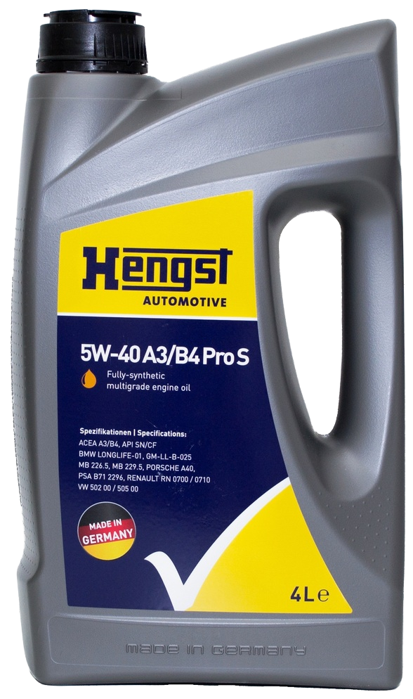 Моторное масло Hengst 5W-40 A3/B4 Pro S, 4л
